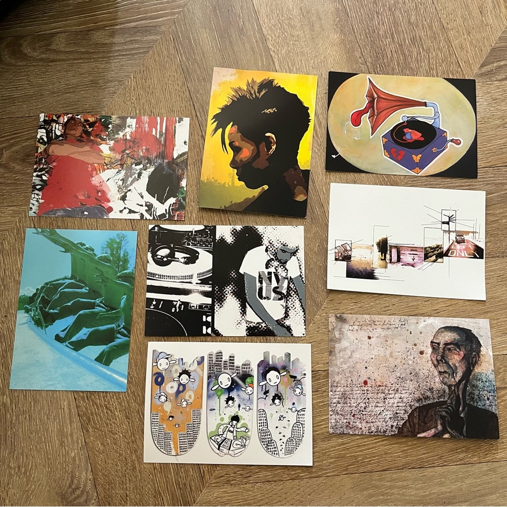 Vintage dr. martins freedom art postcards